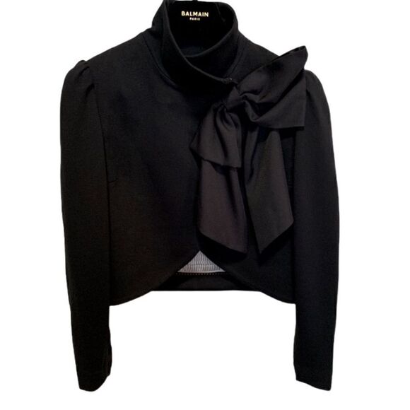 ❤️SOLD❤️Alice+Olivia Silk Bow Embellished Cropped Jacket - Picture 1 of 11